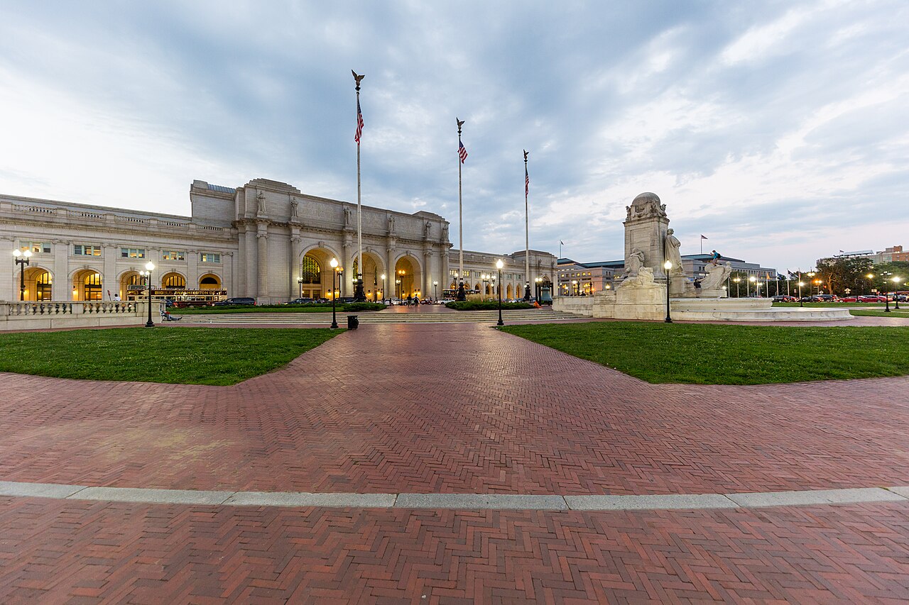 The historic façade of Union Station in Washington, D.C.